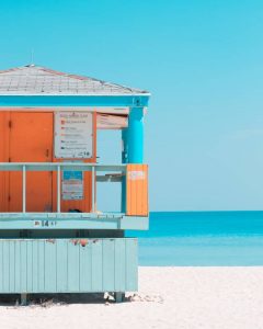 Lifeguard house on the beach