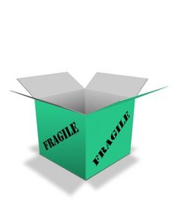 Cardboard box for fragile items