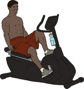 A man on a stationary bike