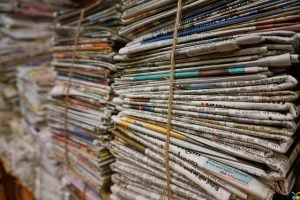 a bundle of newspapers
